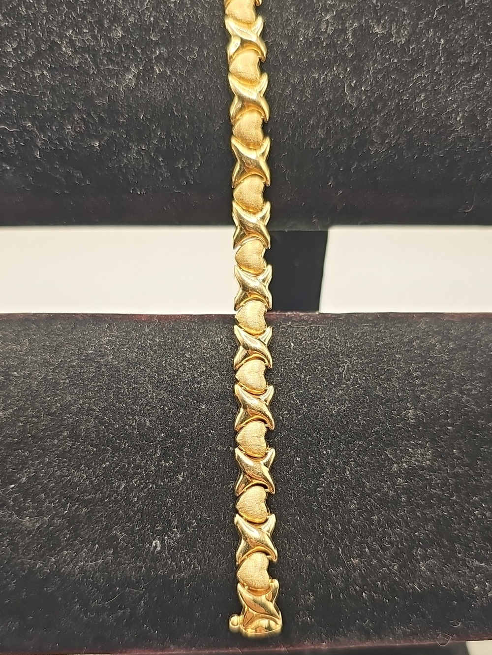 FCL Italy 14K Yellow Gold XO Hugs Kisses Link Bracelet Womens Size 7 Gold 8.5g